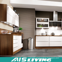 L Shaped Wood Grain Kitchen Cabinets Furniture (AIS-K298)